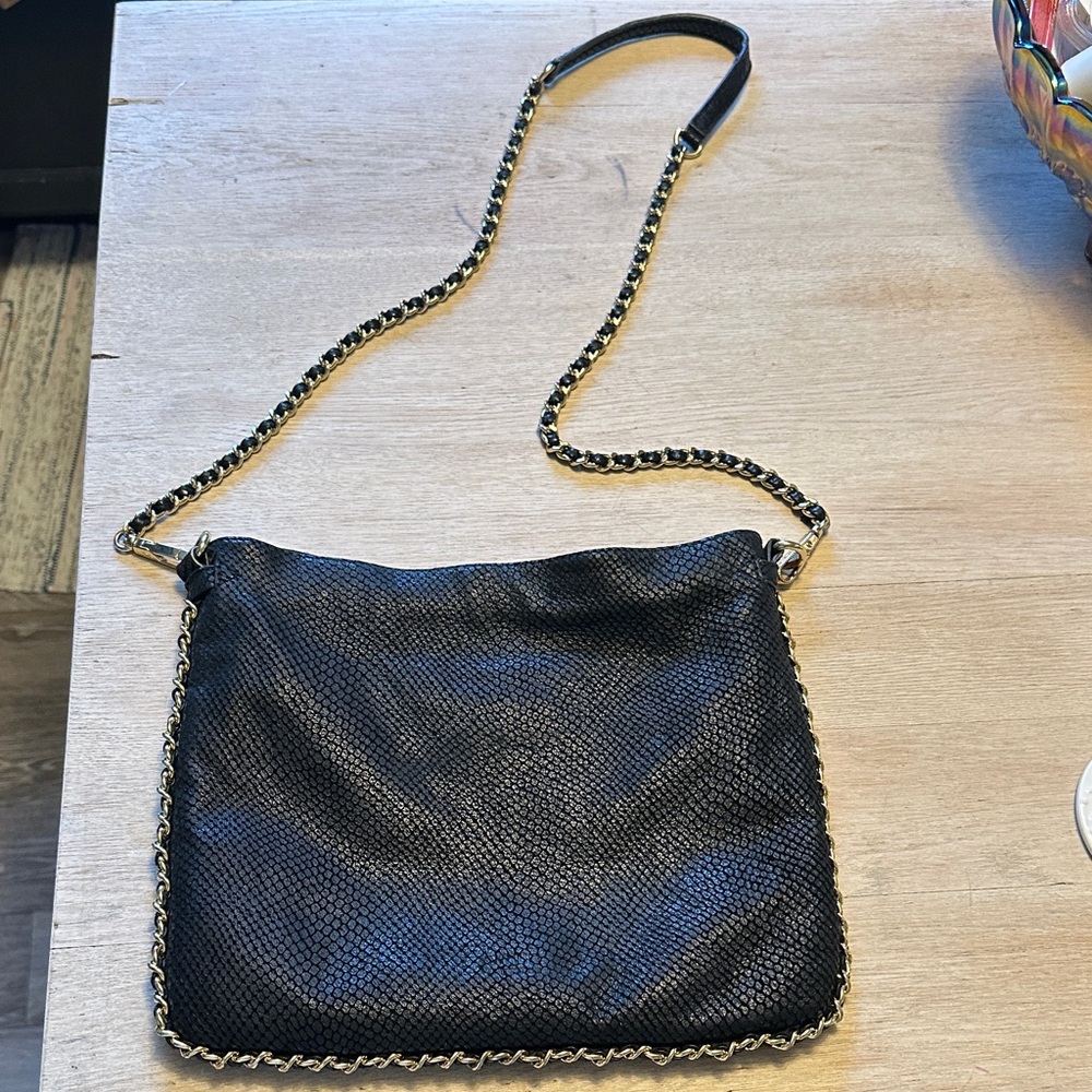 AIMEE KESTENBERG | Cyrus Leather Black Chain Strap Crossbody Bag - Picture 9 of 16